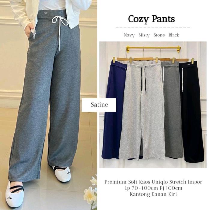 COZY PANTS CELANA PANJANG PREMIUM SOFT KAOS STRETCH IMPORT LP 70-100 CM SIZE XL
