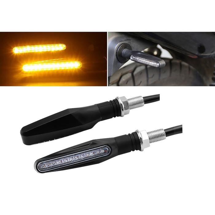 HJG Monster Energy Lampu Sein LED Motor Turn Signal Indicator Blinker 2 PCS - R1 - OMFL4IBK Black