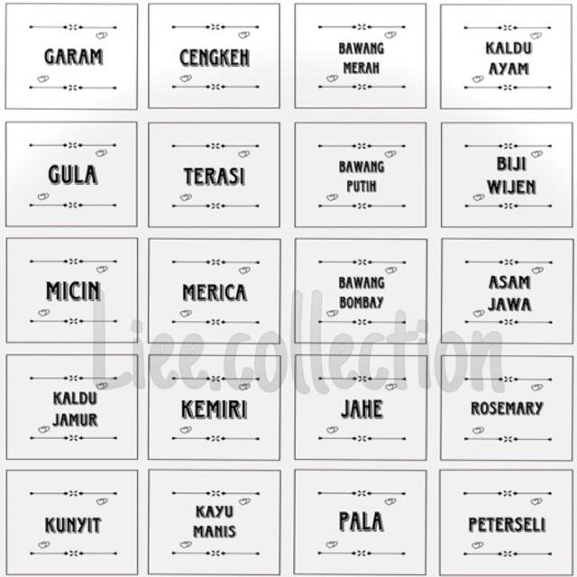 STIKER PENGATUR BUMBU DAPUR