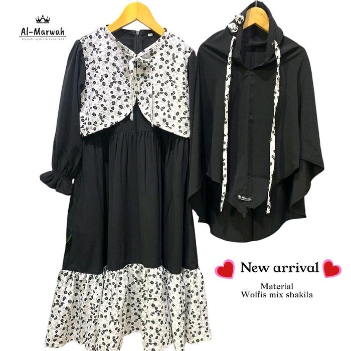 Shakila set Khimar anak perempuan, gamis Shakila