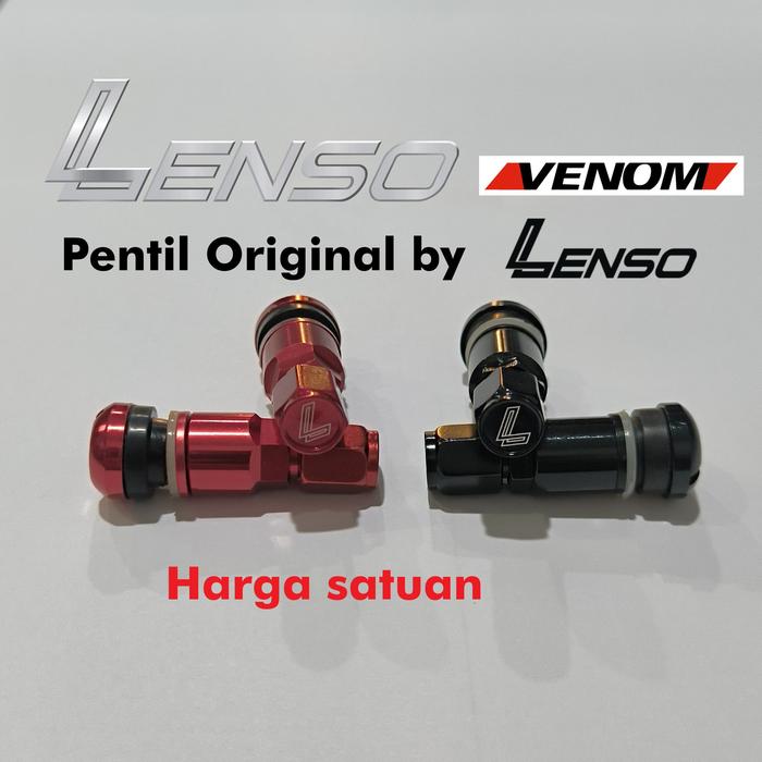 1 buah Pentil Mobil Tubeless Alloy / alumunium Warna RED Merah / BLACK Hitam Lenso Venom Original