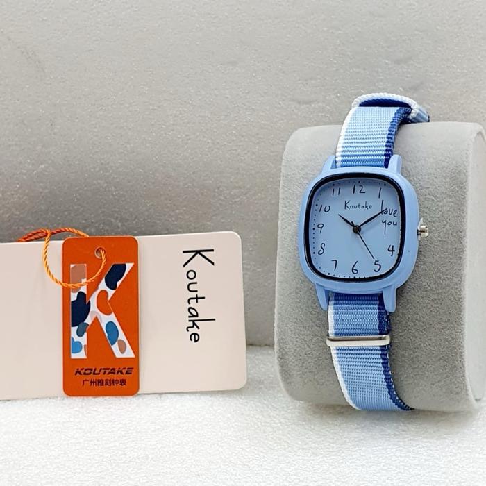 Jam Tangan Anak Wanita Koutake love you D3cm Tali Kanvas Premium Original Fashion