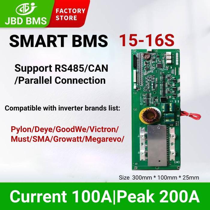 JBD BMS 15S 16S 100A 48V 60V Lifepo4 Inverter Bms Smart Family Energy