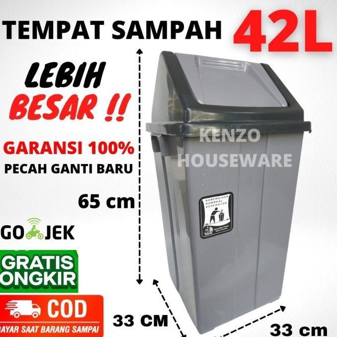 (Cooger) Tempat Sampah Besar Tong Sampah Tempat Kotak Sampah Tutup Goyang Murah
