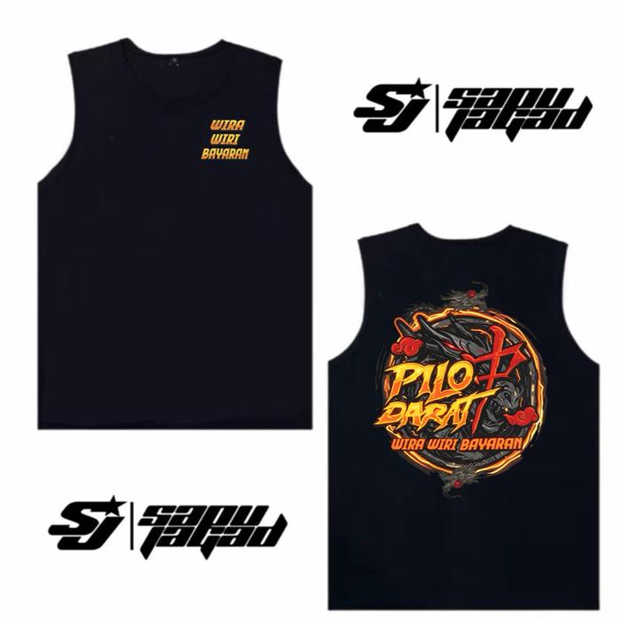 Singlet Pilot Darat Wira-Wiri Bayaran Mahjong Free Stiker