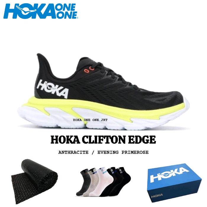 Sepatu Hoka Clifton Edge Anthracite / Evening Primrose