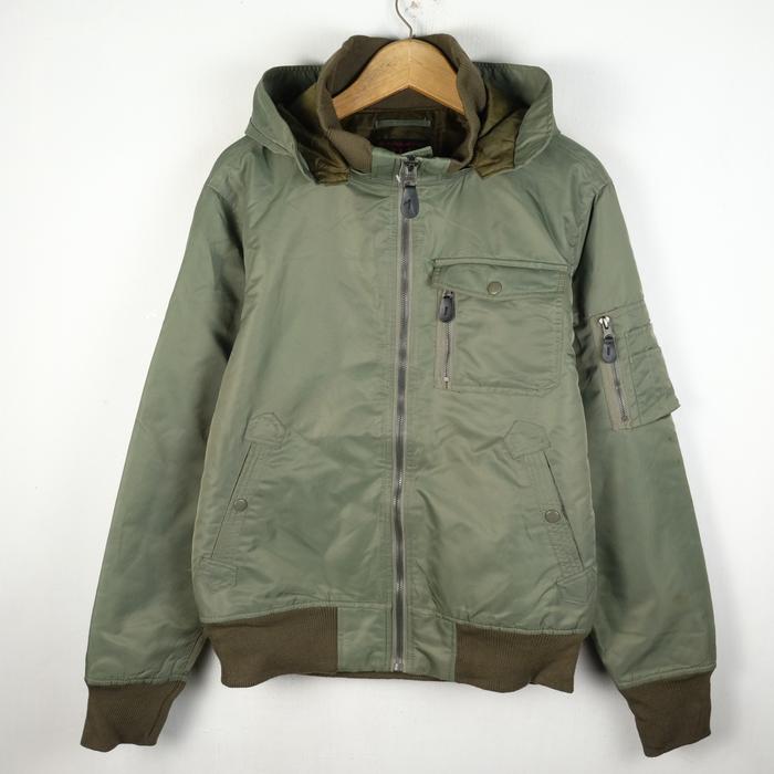 JAKET AZITO MILITARY ARMY HOODED BOMBER JK223 SIZE L