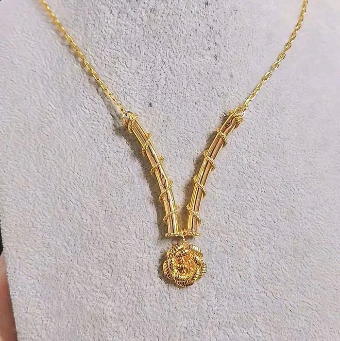 Xuping88 Kalung Mawar Nori Gold 24k LM Titanium Kalung Pesta Anti Karat