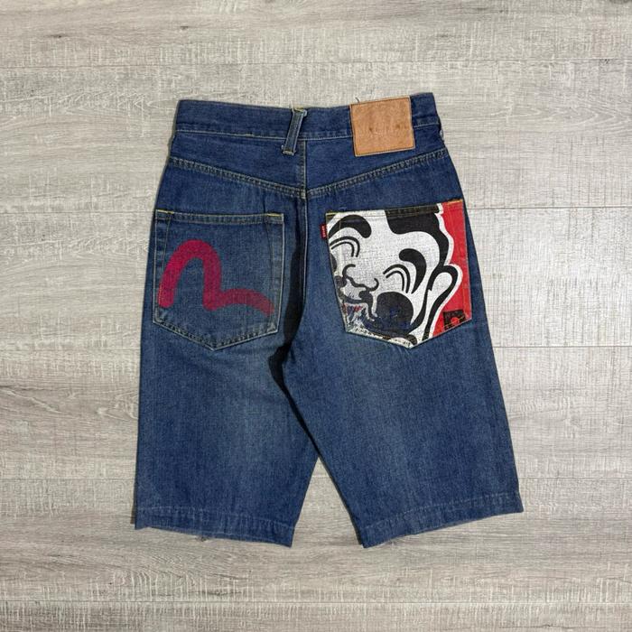 Celana evisu paint seagull short denim size 28