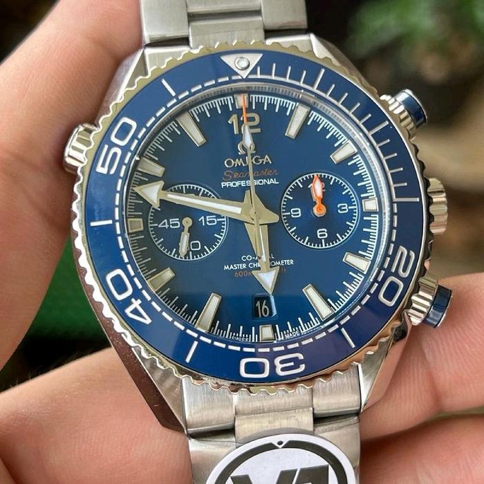 JAM TANGAN LUXURI NO.1 OMEGA SEMASTER OCEAN 600MM CHRONOGRAPH BLUE DIAL 45MM