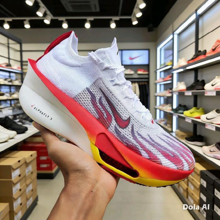 Sepatu Nike Alphafly  Next 3 White Red  100% Original Leather BNIB
