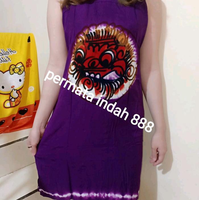 Daster Wanita Tank Top Bali/Tali Motif Barong Lukis Size M,L, Xl, Xxl Bahan Tebal Dan Adem