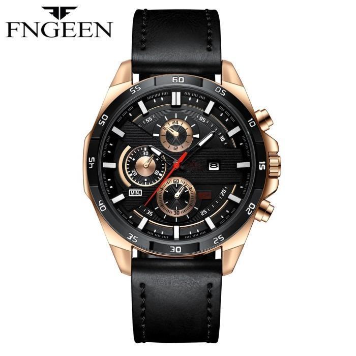 PROMO!! Watches FNGEEN 5216 Jam tangan Tali kulit Original Anti Air Bisa Cod STOK TERBATAS!!