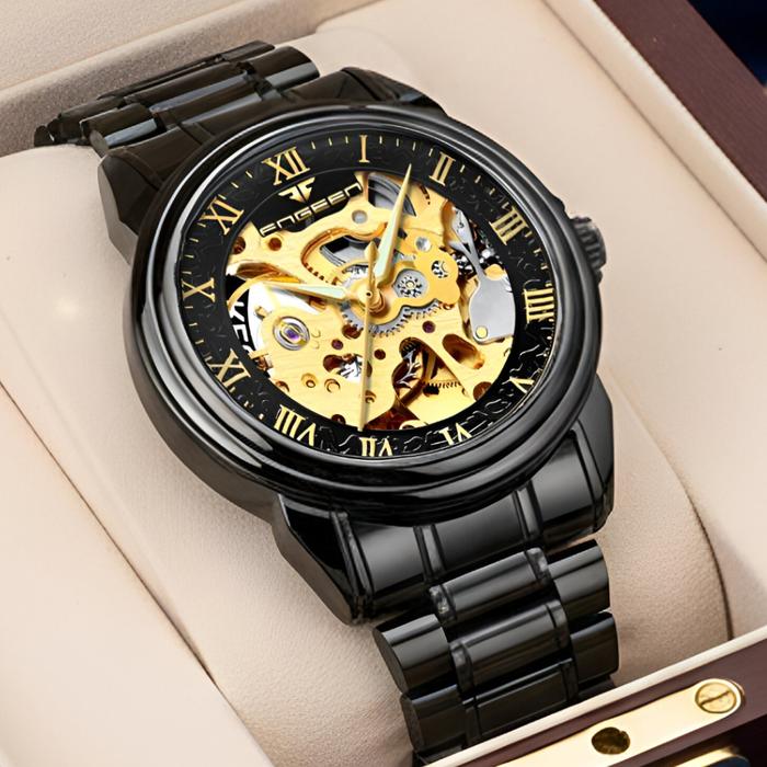 Best_Choice Jam Tangan Pria Otomatis Tanpa Baterai Fngeen Jam Tangan Cowok Mesin Mekanik Transparan