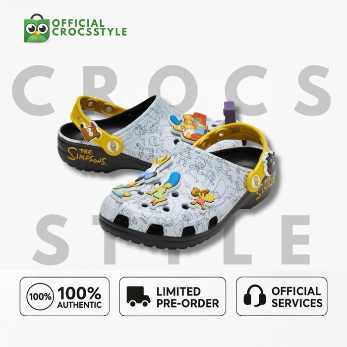 Crocs X The Simpsons Classic Clog Unisex 100% Original - Sepatu Crocs Asli dengan Gaya Khas dan Desa