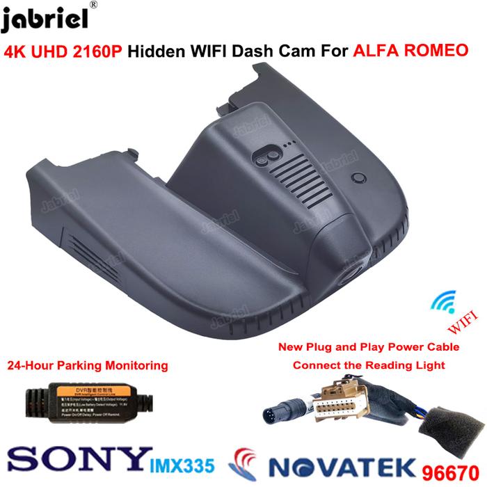 4K New Wifi Car Dvr Dashcam Camera For ALFA ROMEO Giulia Quadrifoglio