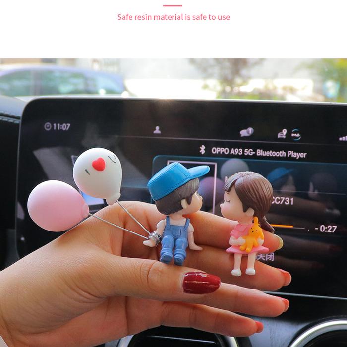 Car Interior Anime Ornament Sticker Cute Couple Dolls Toy Car Auto