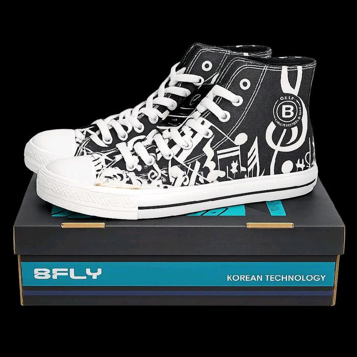 SEPATU BFLY MUSICAL (VULKANIZED) BLACK/WHITE
