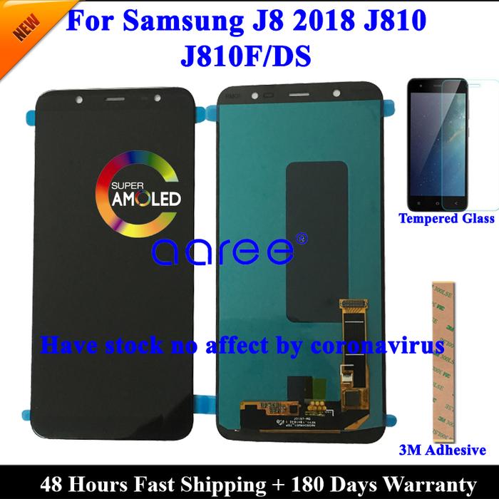 100% Super AMOLED LCD For Samsung J8 2018 LCD J810 LCD For Samsung J8