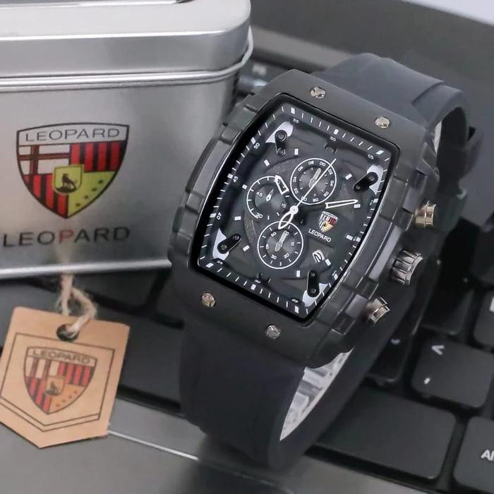 LEOPARD LP 8018 - Jam Tangan Pria Original Strap Rubber Tanggal Aktif Waterproof Watches