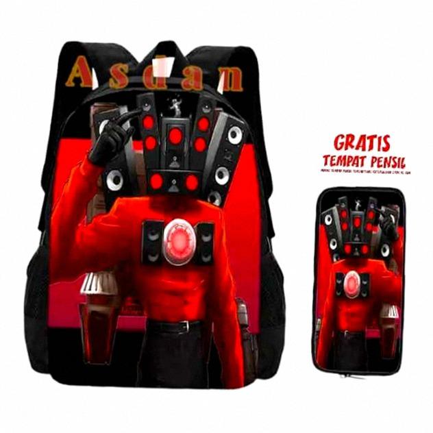 Skibidi Toilet Speakerman Ransel Anak-anak Tas Sekolah Anak Laki-laki untuk Remaja Anak Ransel Tas P