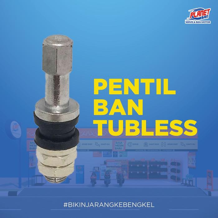 PENTIL TUBELESS PLANET BAN -  Material Premium Batang Valve Anti-Karat Anti Bocor Cocok untuk Motor 