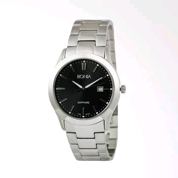 Bonia BPT231-1332 Silver Black Jam Tangan Pria Original