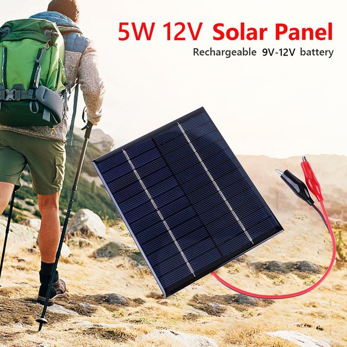 5W 12V Mini Solar Panel Outdoor DIY Solar Cell Charger Portable Solar