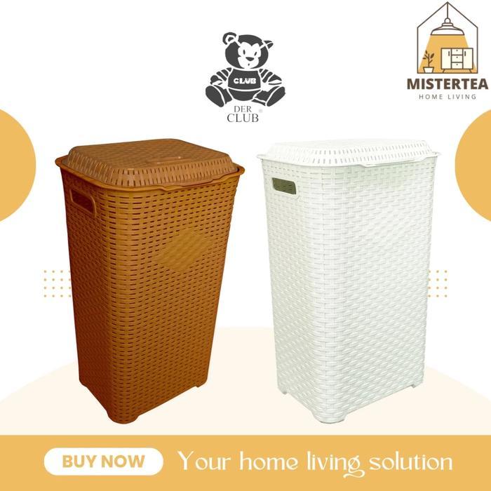 [READY STOCK] LAUNDRY BASKET / KERANJANG BAJU KOTOR / KERANJANG CUCIAN PLASTIK ANYAMAN CLUB OLYMPLAS