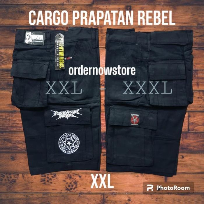 celana pendek cargo kempol pdl metal prapatan rebel bandung original XXL bintang putih dan bintang m