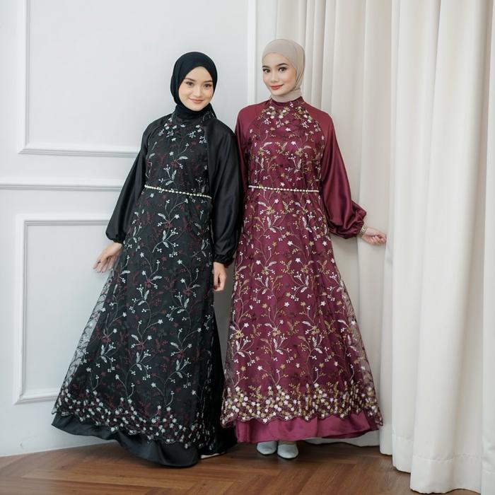 VinneraHijab - Chayra Long Dress Premium Raya Edition | Gamis | Abaya | Kaftan | Bumil | Lebaran | I