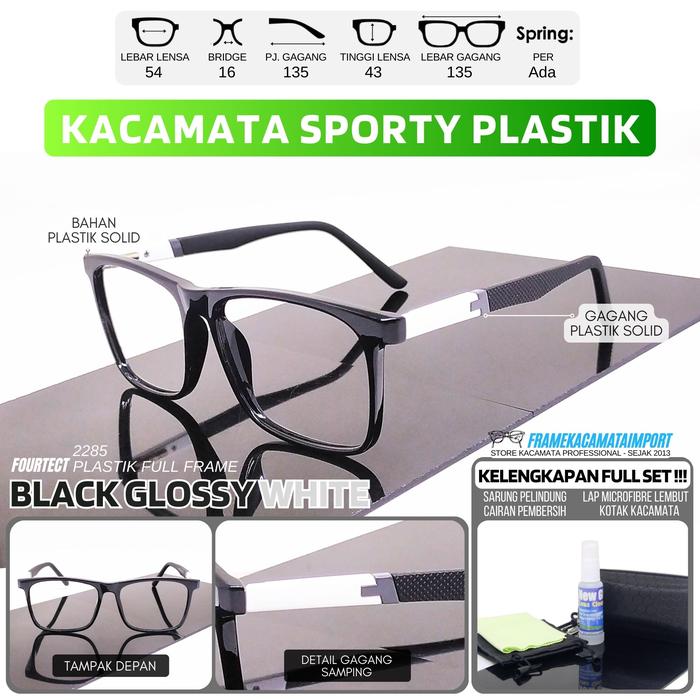 Frame Kacamata Minus Kotak Lebar Kasual Pria
