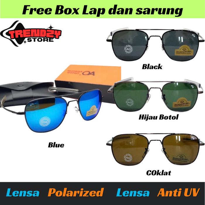 ~FM~ American Optical Kacamata Hitam Pria Pilot AO 54 Original Anti UV Pria Wanita | Trendzy Buruan 
