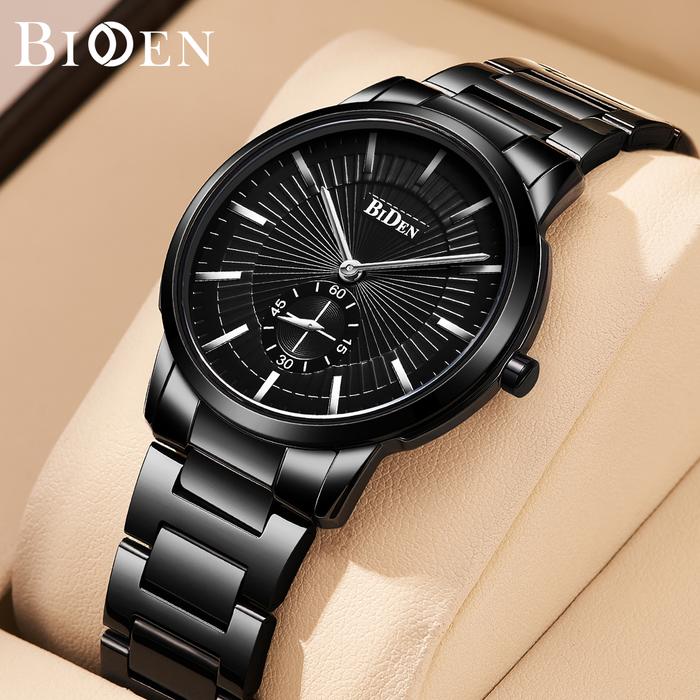BIDEN Jam Tangan Pria Bisnis Santai Mode Tahan Air Kuarsa Tali Stainless Steel Jam Tangan  YN0178