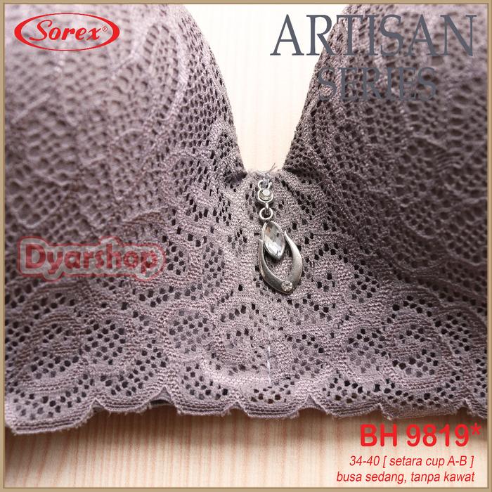 BH Sorex 9819 | Sorex Bra Busa Sedang Tanpa Kawat Kait 2 Setara Cup A-B Brukat Cantik Artisan Series