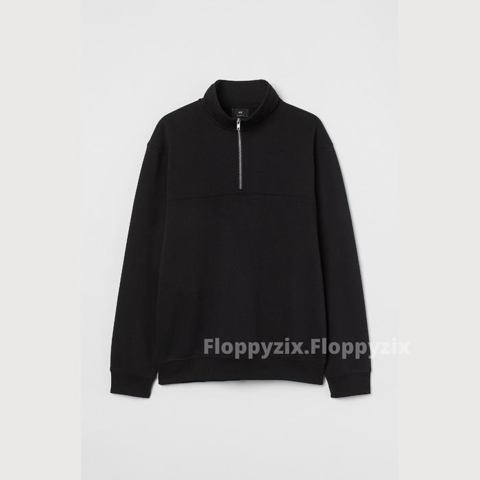 Jaket half zip / Jaket Relaxed Fit Sweatshirt / Jaket Crewneck Zipper / Jaket Sweater Pria .