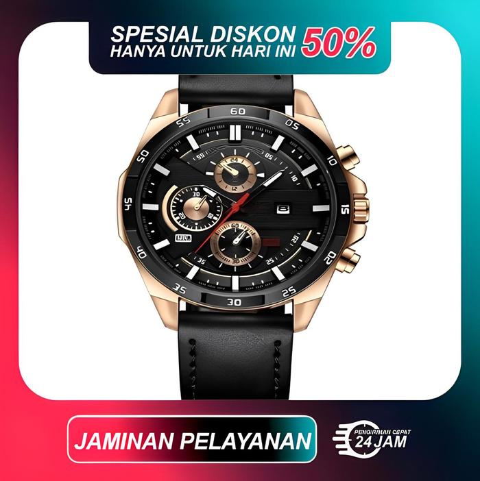 Watches FNGEEN 5216 Jam tangan Tali kulit Original Anti Air Bisa Cod