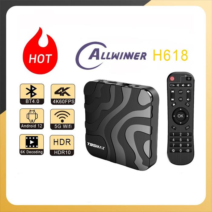YLW Allwinner H618 T95MAX Android 12 Smart Android TV BOX TV Receiver