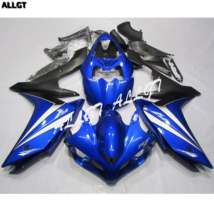 ALLGT Cat Sepeda Motor Biru & Hitam Matt dengan Kit Fairing Grafis