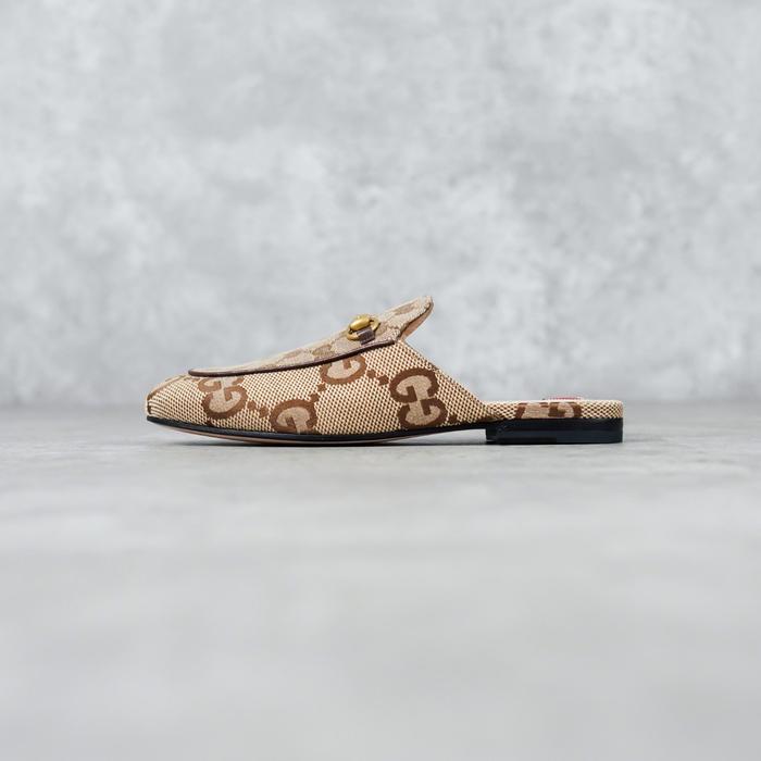 SANDAL GUCCI GG JUMBO BEIGE MULE SANDAL 100% ORIGINAL