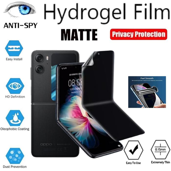 Anti gores Spy Matte Hydrogel Film Privacy Screen Protector Oppo Find N2 Flip Find N3 Flip Find N2