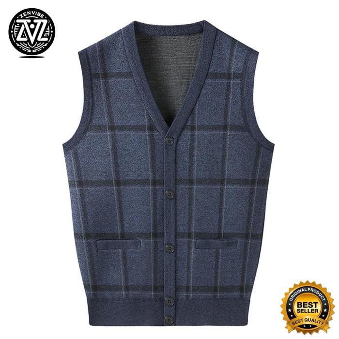 Vest Rajut Pria Jayson Zenvibe Rompi Rajut Vest Knitt Korean Style Untuk Kantoran atau sekolah Bahan