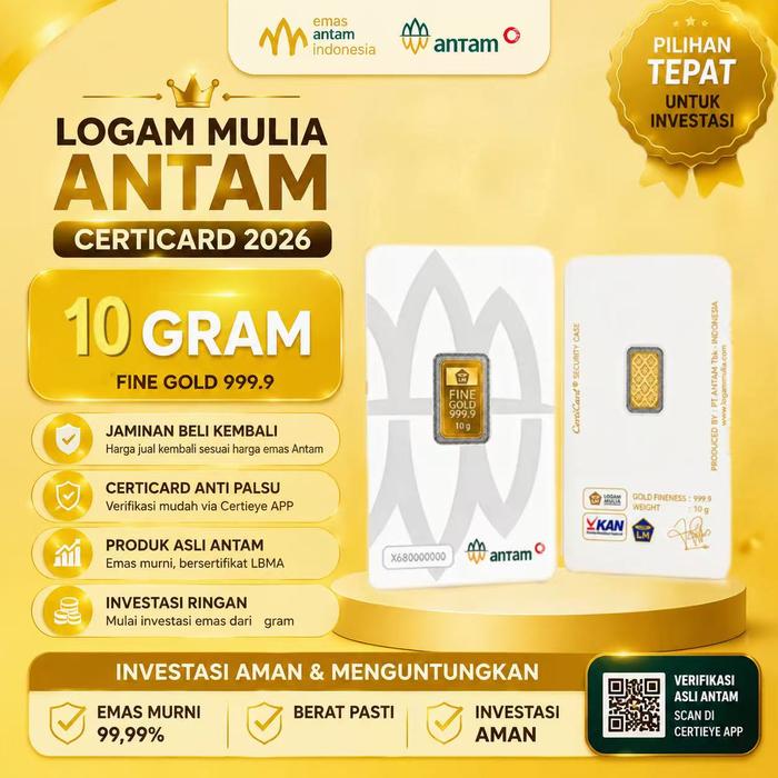 Emas Antam 10 Gram Emas Logam Mulia Antam10 Gram LM Antam 10 Gram Logam Mulia 10Gram - 2026