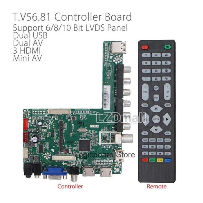 TV56. 81 Full HD LCD Driver Board 3 HDMI Dual USB Mini AV FHD LED TV