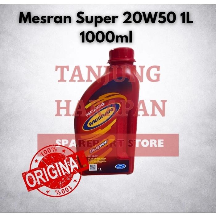 Mesran Super 20W50 0.8L 800ml 1L 1000ml Pertamina Oli Mesin Motor 4T Original