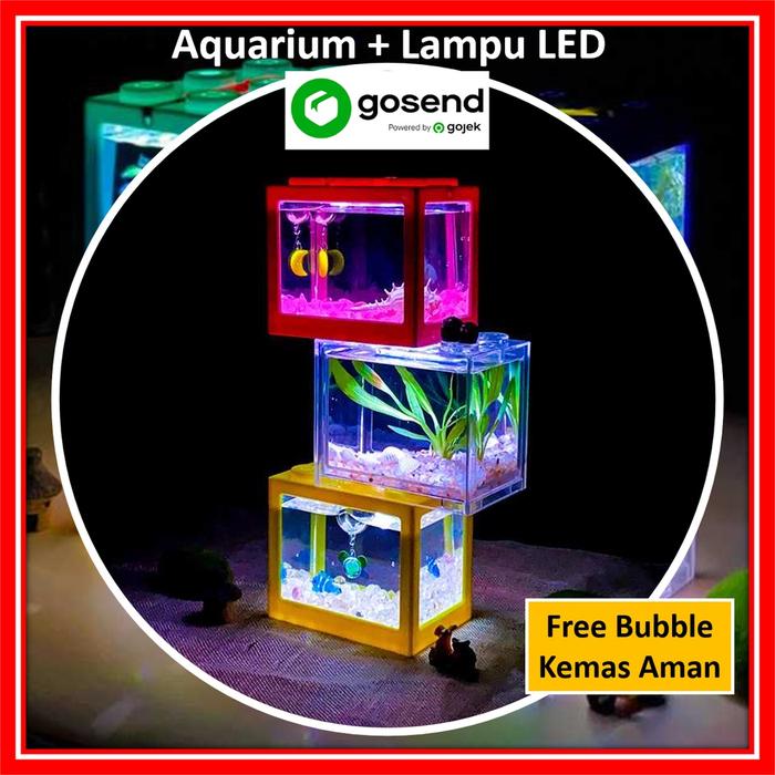 Akuarium Ikan Cupang Akrilik Aquarium Mini Acrylic Susun Lego Block Ikan Kecil Cupang Guppy dll Deko
