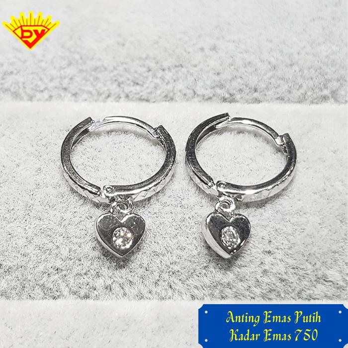 Anting Emas Putih 018 Kadar Emas 750