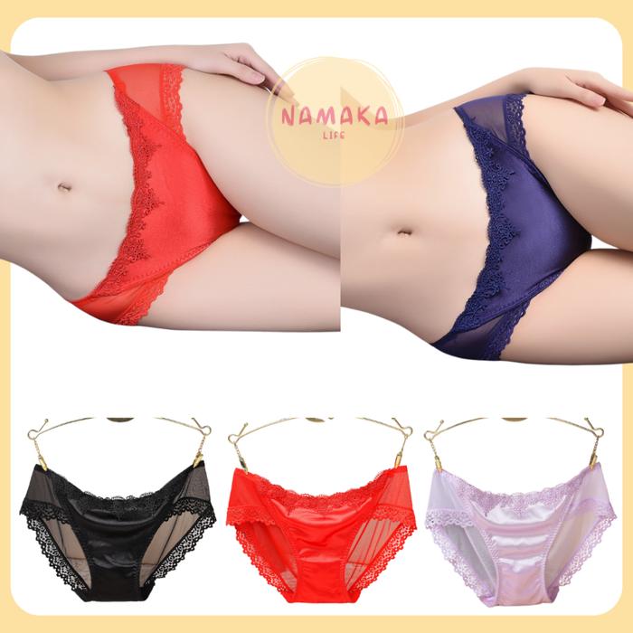 [NL] SEXY PANTY PANTIES LADY CELANA KOLOR PEREMPUAN SEKSI CD KATOK WANITA BROKAT TRANSPARAN NERAWANG