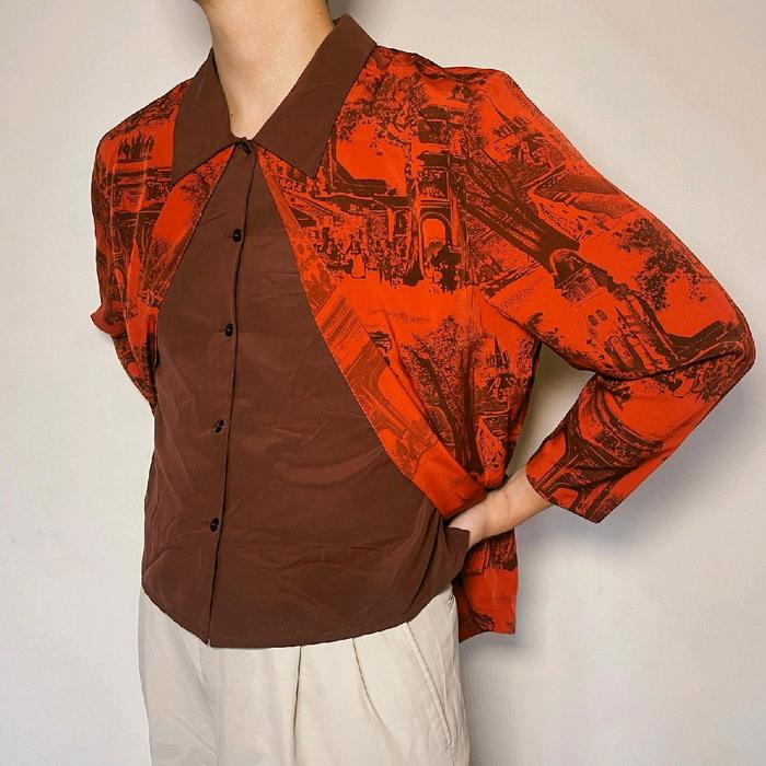 Vintage rework maroon shirt