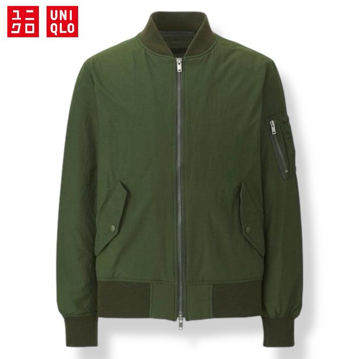 Jaket bomber army MA1 Uniqlo Original blouson jacket green hijau army military tactical cotton katun